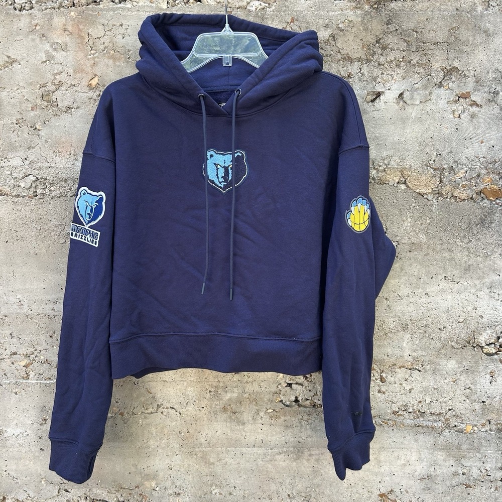 Memphis Grizzlies Sweatshirt Hoodie Women's l Blue NBA Basketball Nike Crop NWT